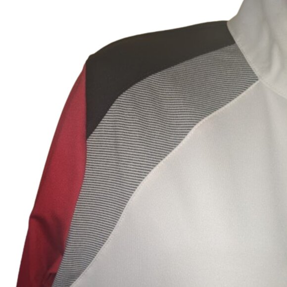 White and Red Colorblock Zip Up Jacket Size Medium - Picture 4 of 6